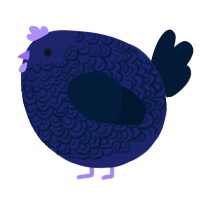 A navy and tumblr chicken with a double-lace pattern