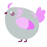 A silver and lavender chicken with a neck-speckle pattern