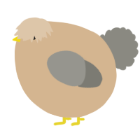 A beige and ash chicken