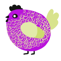 A amethyst and lemon chicken with a double-lace pattern