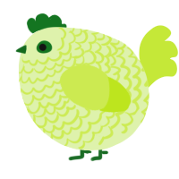 A apple and lime chicken with a lace pattern