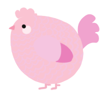 A rose and pink chicken with a lace pattern