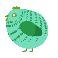A mint and viridian chicken with a bar pattern