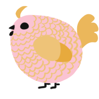 A rose and honey chicken with a lace pattern