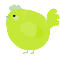 A lime chicken with a neck-band pattern