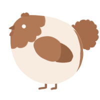 A cream and brown chicken with a head pattern