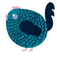A sea and tumblr chicken with a lace pattern