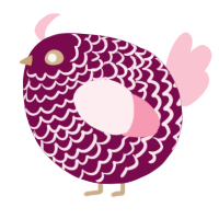 A wine and rose chicken with a lace pattern