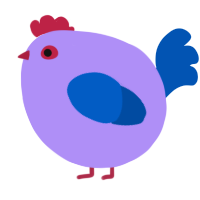 A lilac and ultramarine chicken