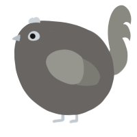 A grey and ash chicken