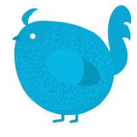 A cerulean chicken with a double-lace pattern