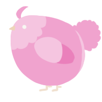 A pink chicken with a head pattern