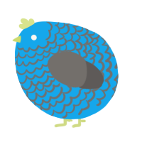 A sky and grey chicken with a lace pattern