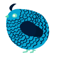 A cerulean and tumblr chicken with a lace pattern