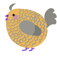 A honey and ash chicken with a lace pattern