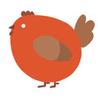 A vermilion and brown chicken
