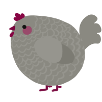 A ash chicken with a lace pattern