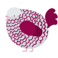 A mist and maroon chicken with a lace pattern