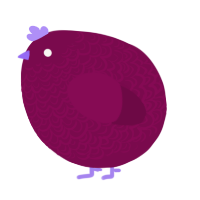A wine chicken with a double-lace pattern