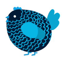 A tumblr and cerulean chicken with a lace pattern