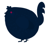 A tumblr chicken with a speckle pattern