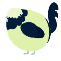 A apple and tumblr chicken with a head pattern