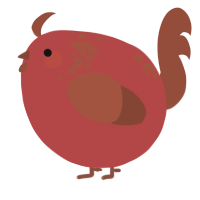 A red and russet chicken with a neck-speckle pattern