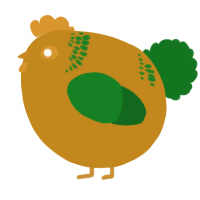 A ochre and leaf chicken with a neck-band pattern