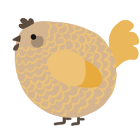 A beige and honey chicken with a lace pattern