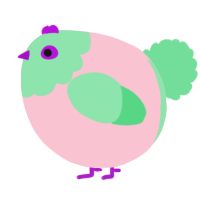A rose and spring chicken with a head pattern