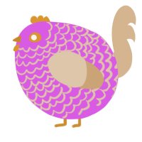 A orchid and beige chicken with a lace pattern