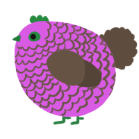 A orchid and bark chicken with a lace pattern