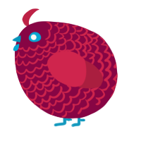A maroon and crimson chicken with a lace pattern