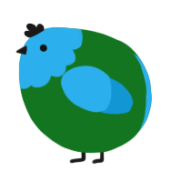 A leaf and sky chicken with a head pattern
