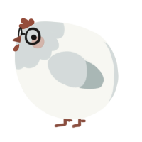 A white and silver chicken with a head pattern