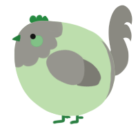 A gluppy and ash chicken with a head pattern