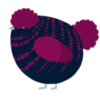 A tumblr and wine chicken with a bar pattern