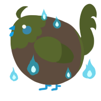 A bark and olive chicken with a head pattern