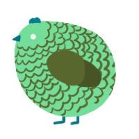 A spring and olive chicken with a lace pattern