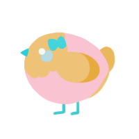 A rose and honey chicken with a head pattern