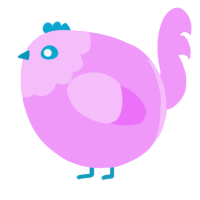 A lavender chicken with a head pattern