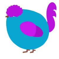 A cerulean and amethyst chicken