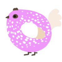A lavender and cream chicken with a speckle pattern
