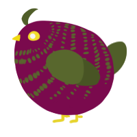 A wine and olive chicken with a bar pattern