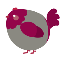 A ash and maroon chicken with a head pattern
