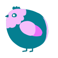 A sea and lavender chicken with a head pattern