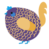 A overcast and honey chicken with a lace pattern