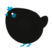 A black chicken with a speckle pattern