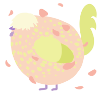 A rose and lemon chicken with a speckle pattern