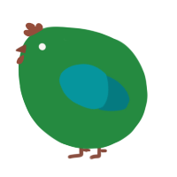A viridian and teal chicken